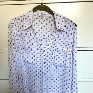 Express The Portofino Shirt White with Blue Anchors